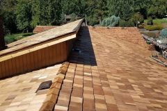 Close up of Cedar Shake Roof Installation in Maple Valley, WA