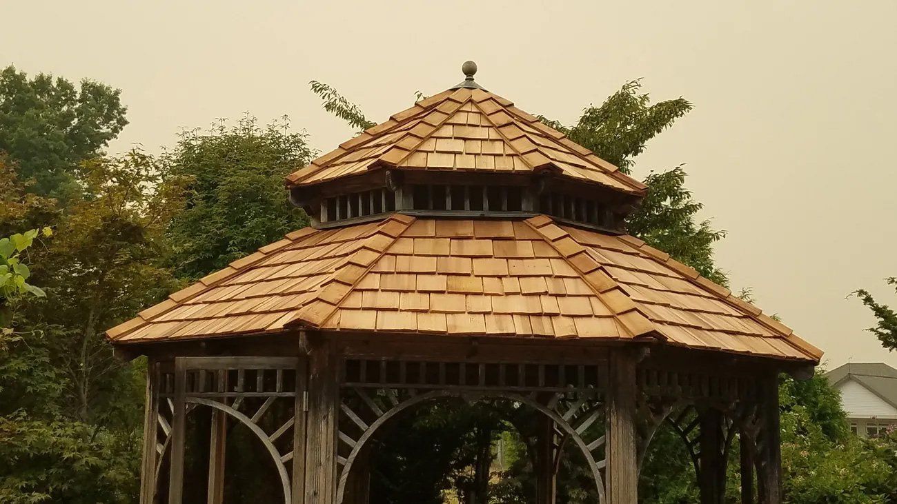 Cedar Shake Roof Installation in Auburn, WA on a Gazebo