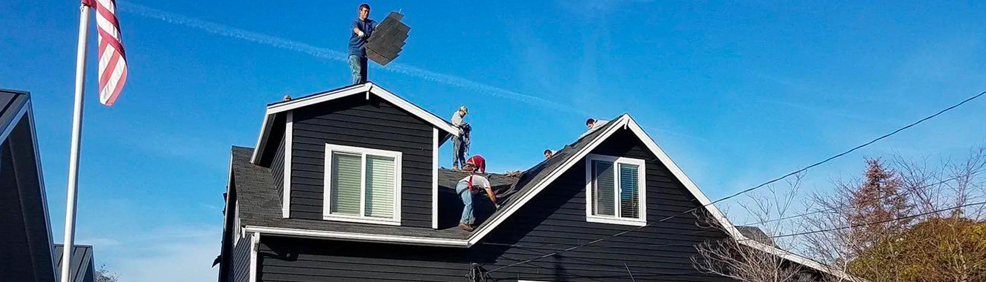 Men performing a repair for a Leaking Roof in Renton, Bonney Lake, Kent, WA, Maple Valley, Auburn, WA, and Surrounding Areas